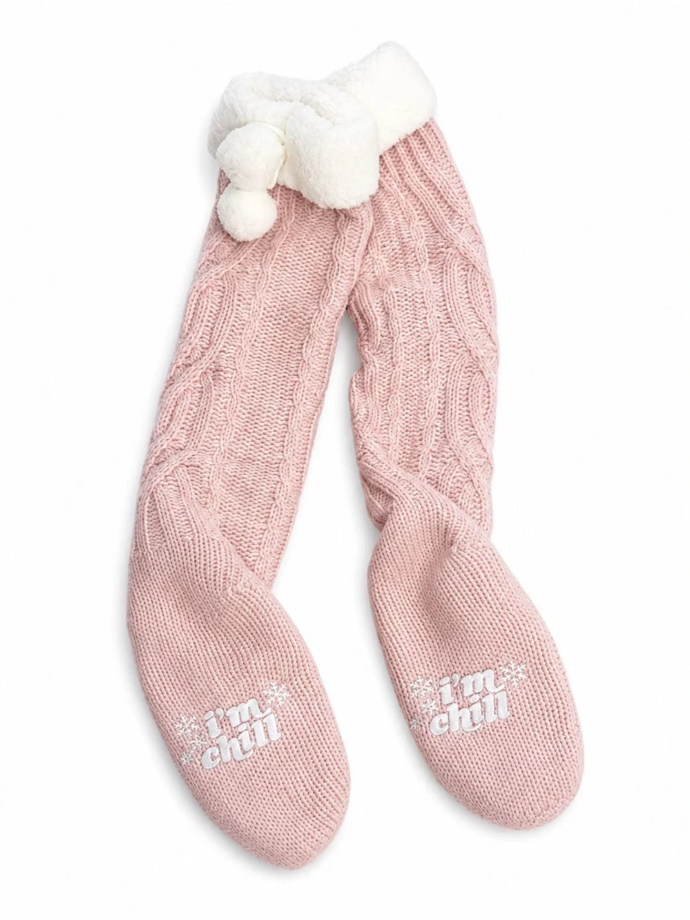 PINK Victoria's Secret Knee High Sherpa Lined Slipper Socks